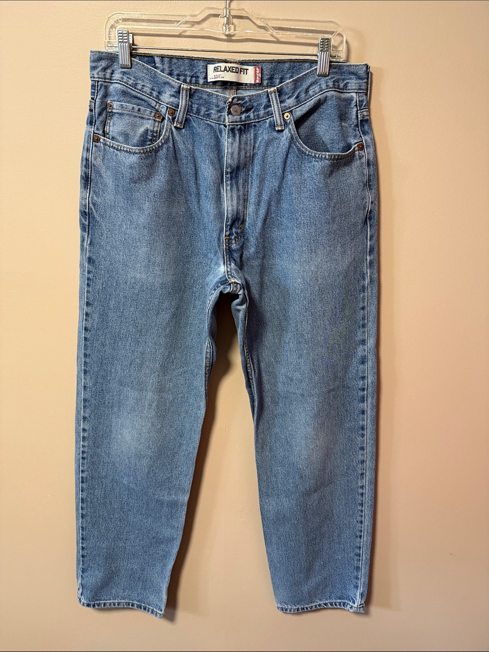 Relaxed Fit Men's Jeans in Light Blue Denim